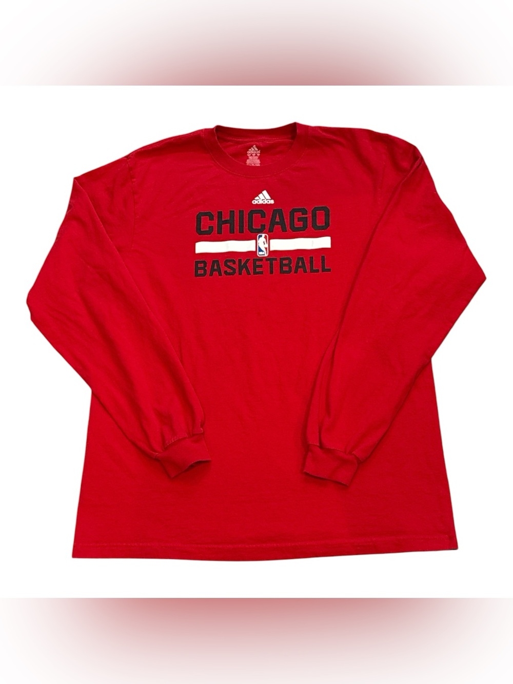 Vintage Adidas Chicago Bulls NBA Basketball Red Long Sleeve T Shirt Mens XL